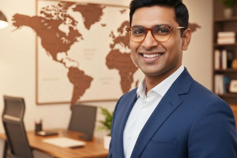 Siddhivinayak Overseas consultant guiding a client through visa documentation